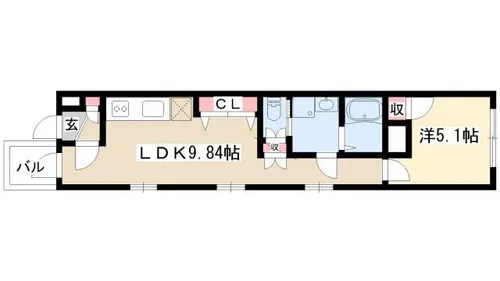 ソリッド瑞穂通【3階】の間取り