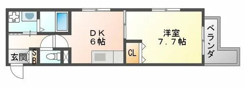グランシャリオ塚口【105号室】の間取り