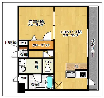 Aden箱崎駅前【507号室】の間取り