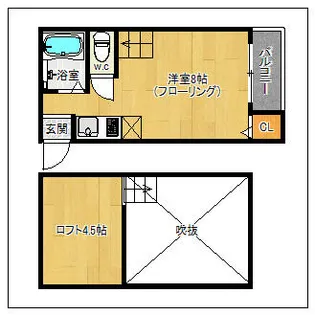 パプリカ渡辺通【201号室】の間取り