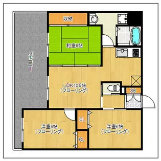グラントープ道頓堀【7階】の間取り