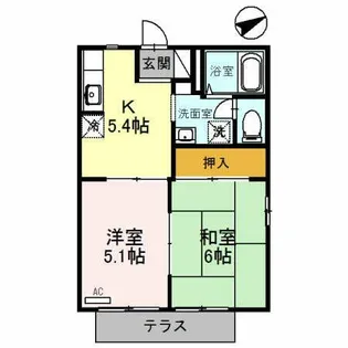 ファミールコーポ高屋2【1階】の間取り