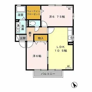 ジュネス美彩【2階】の間取り