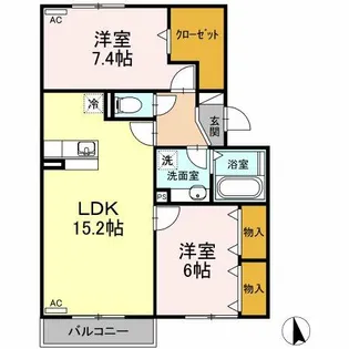 ヴァイオレット【205号室】の間取り