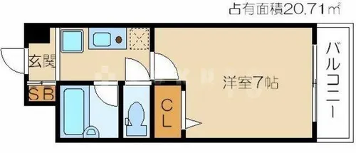 ノルデンハイムリバーサイド天神橋【5階】の間取り