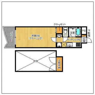 ロイヤル渡辺通154【5階】の間取り