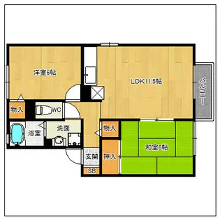 エクセルハイツ都府楼【1階】の間取り