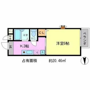 ロジュマン一乗寺【2階】の間取り