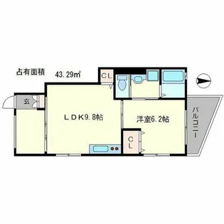 ハーミティジ槇【1階】の間取り