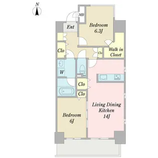 Herencia千代田【0201号室】の間取り