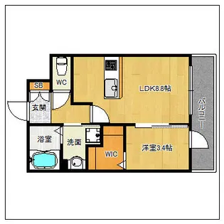 ソシオス春日駅前【1階】の間取り