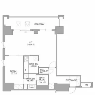 リバーサイドタワー中之島【4階】の間取り