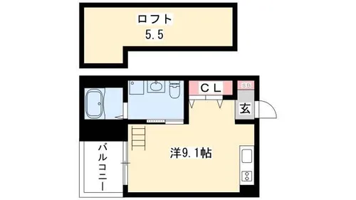 ベーネ本陣【1階】の間取り