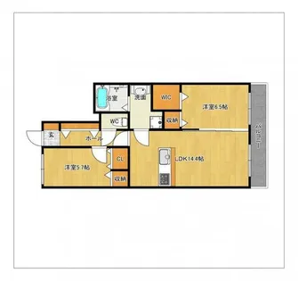 サンフローラA棟【402号室】の間取り
