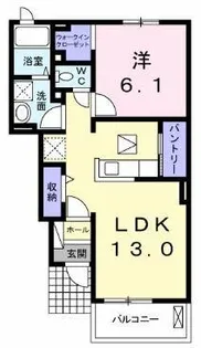 レジデンスBreezeⅢ【1階】の間取り