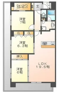ベレッツァ尼崎【4階】の間取り