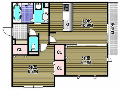 キャピタル自由ヶ丘【1階】の間取り