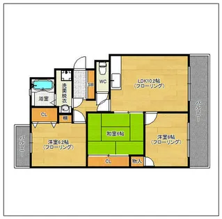 アビタシオン天拝【3階】の間取り
