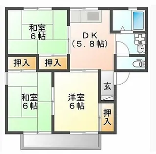 セジュール平川 B棟【101号室】の間取り