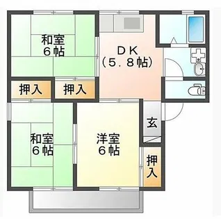 セジュール平川 B棟【101号室】の間取り