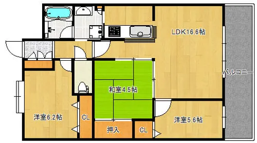 モントーレ香椎浜サーフコート【9階】の間取り