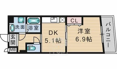コリネットウエスト【1階】の間取り
