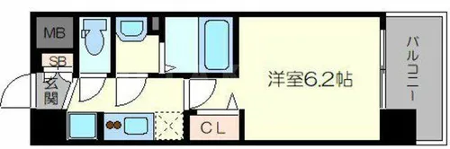 プレサンスOSAKA三国ネオス【10階】の間取り