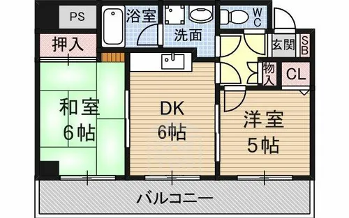 ハイツションブリアン【4階】の間取り