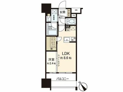 パークリュクス博多駅前【10階】の間取り