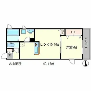エスターテ岡崎【1階】の間取り