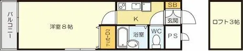 バンブーシュート【201号室】の間取り