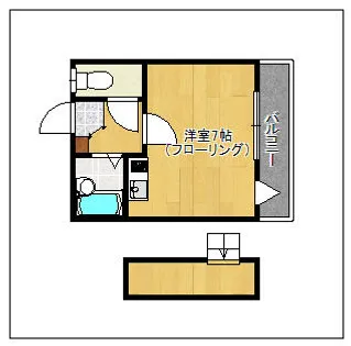 コットンハウス友丘【201号室】の間取り