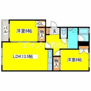 三高コーポ【305号室】の間取り