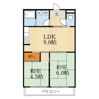 2LDKの間取り画像