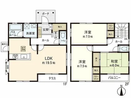 福岡県福岡市東区青葉2丁目【一戸建】の間取り