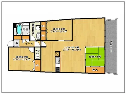 アイランドシティ・インフィニガーデン【E602号室】の間取り