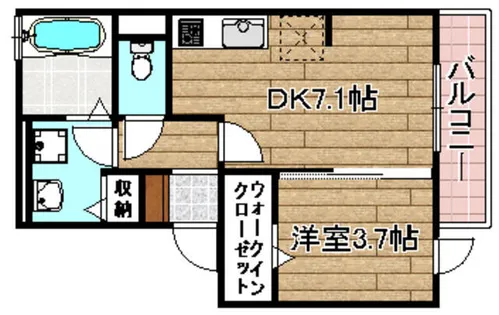 セジュール・マルシェ【201号室】の間取り