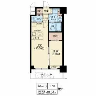 スプランディッド江坂Ⅲ【5階】の間取り