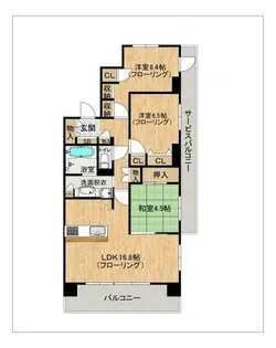 モントーレ香椎浜サーフタワーイーストウイング【17階】の間取り