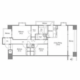 エスティメゾン東白壁【11階】の間取り