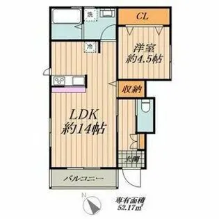 リーブルファイン東郷町【101号室】の間取り