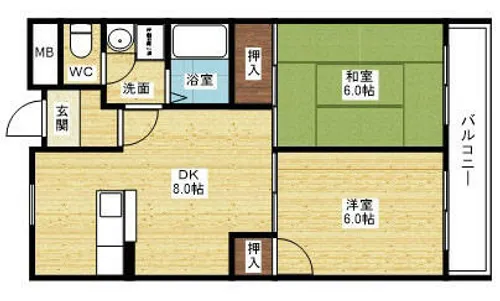グロリアス北大阪【5階】の間取り