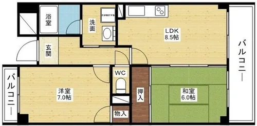 エトワール上新庄【7階】の間取り