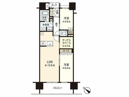 MJR博多ザ・レジデンス【2階】の間取り