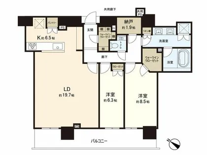 Brillia Tower西新【38階】の間取り