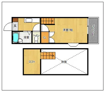 ドルチェ西新南壱号館【101号室】の間取り