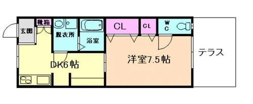 サウスコート呉服【1B号室】の間取り