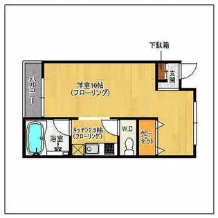 パティオス唐人【201号室】の間取り