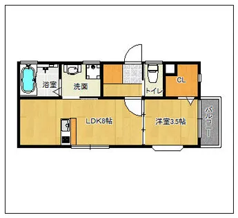 ホワイトショコラ二日市【1階】の間取り