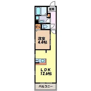 クラージュ平安【2階】の間取り